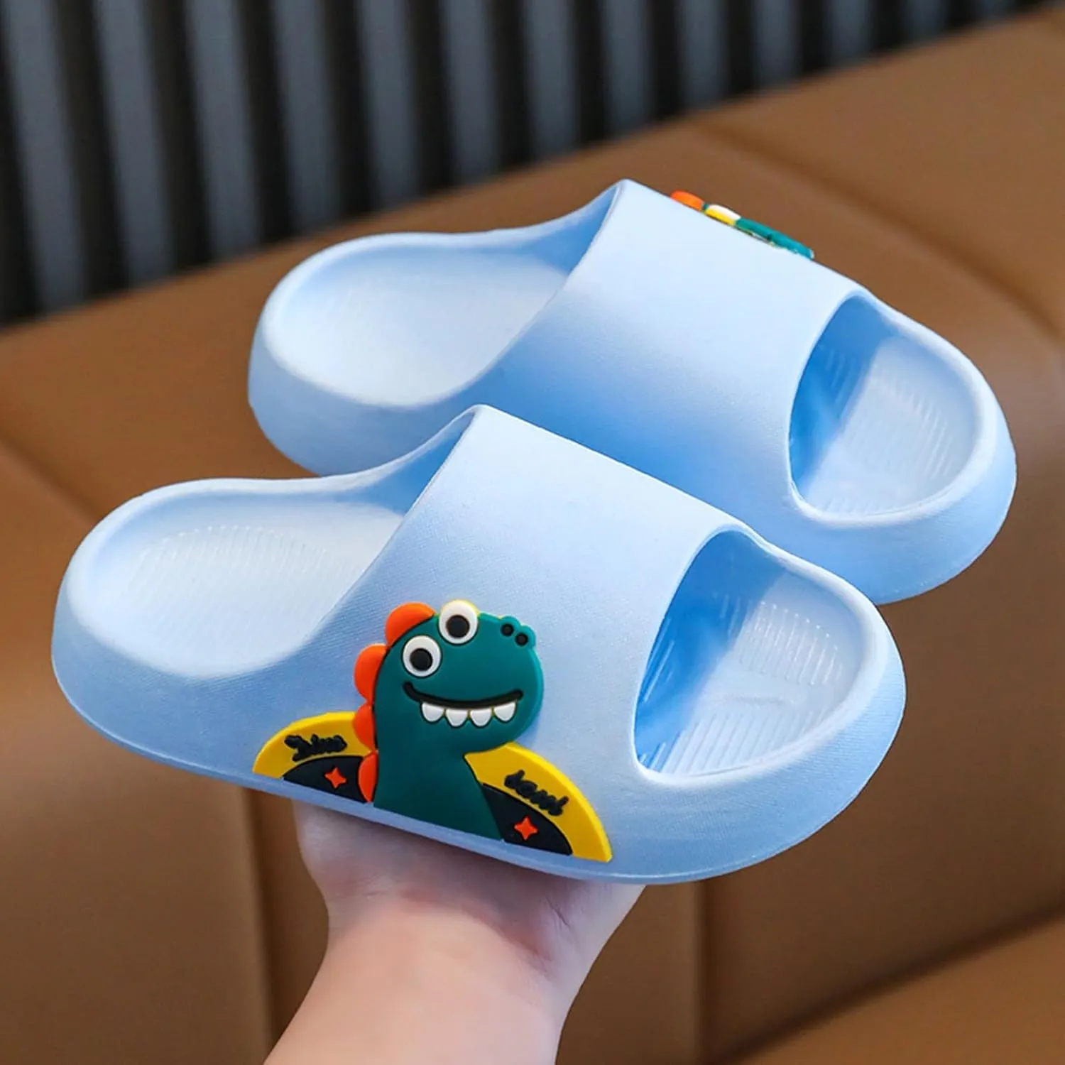 Kids Toddler Boys Girls Cloud Slide Dinosaur Shower Slippers Soft Bottom Non Slip Quick-Dry Dinosaur Slippers