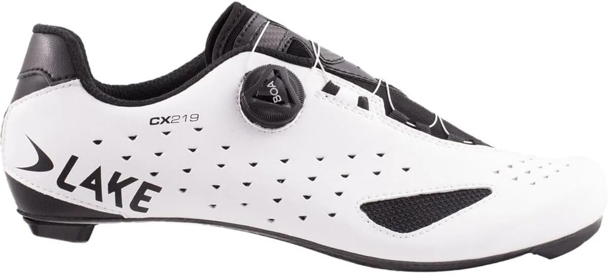 Lake Cx219 Wide Cycling Shoe - Men's White/Black, 39.0