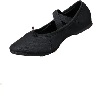 Latin Dance Shoes for Women Adult Jazz Ballroom Canvas Dance Shoes Women Teacher Soft Sole Latin Modern Dance National Shoes(Black 1cmHEEL,39)