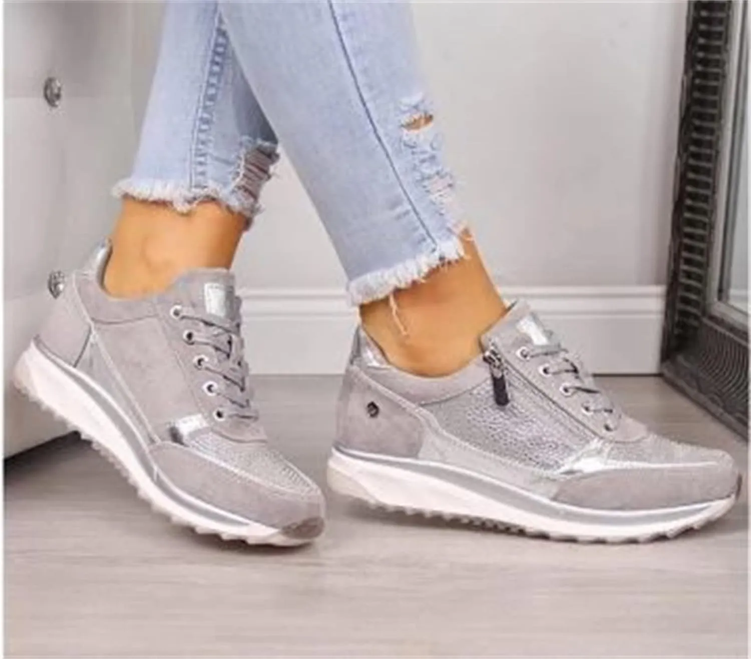 Lausiuoe Sneakers For Women Walking Shoes Comfortable Running Shoes Non Slip Athletic Tennis Walking Sneakers