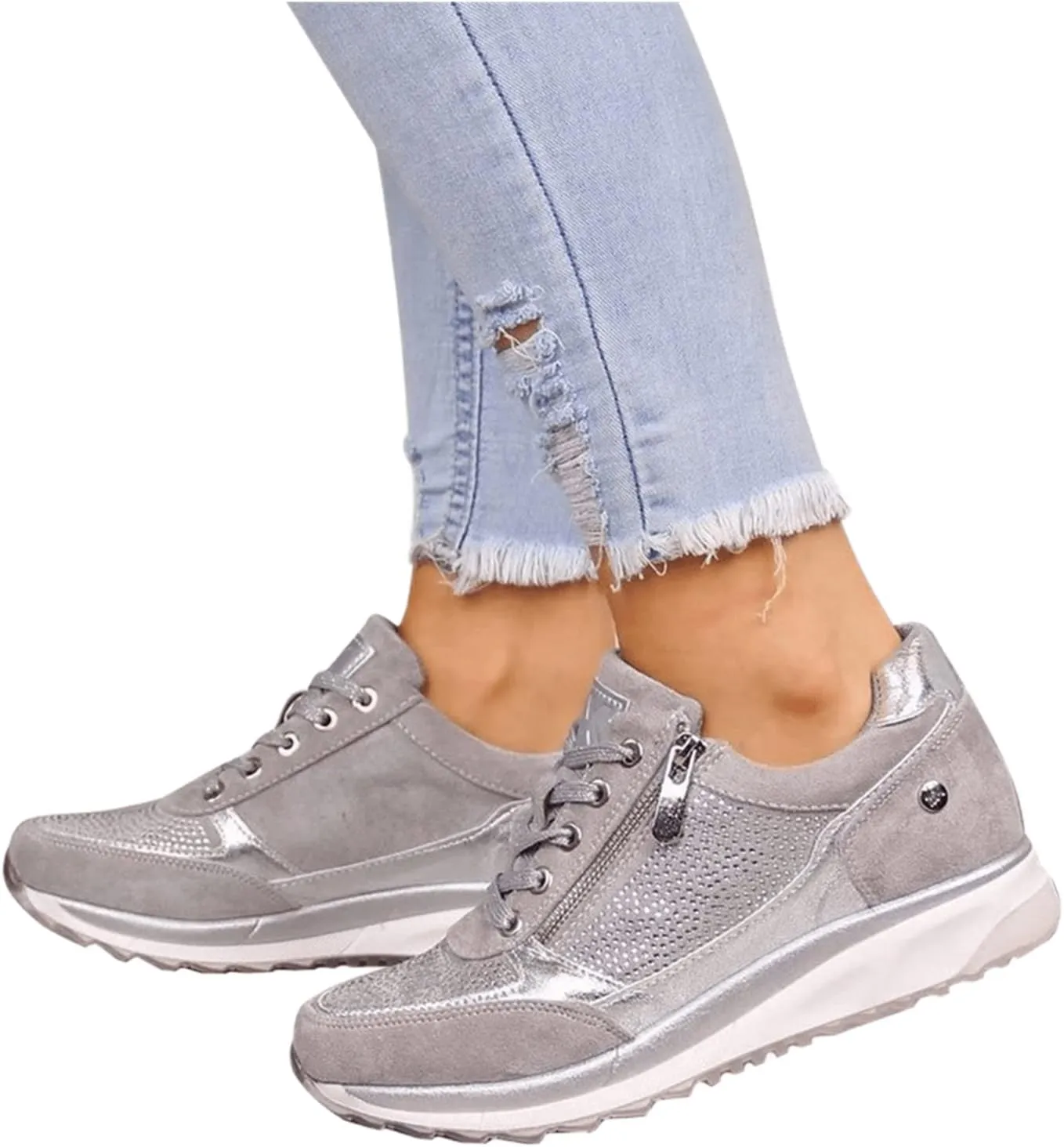 Lausiuoe Sneakers For Women Walking Shoes Comfortable Running Shoes Non Slip Athletic Tennis Walking Sneakers