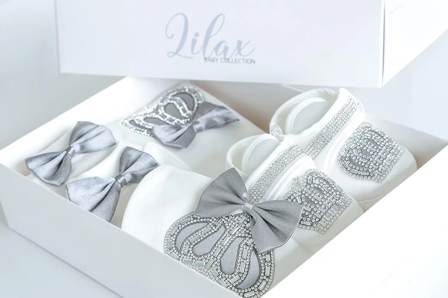 Lilax Baby Boy Newborn Crown Jewels Layette 4 Piece Gift Set