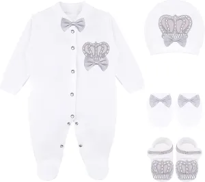 Lilax Baby Boy Newborn Crown Jewels Layette 4 Piece Gift Set