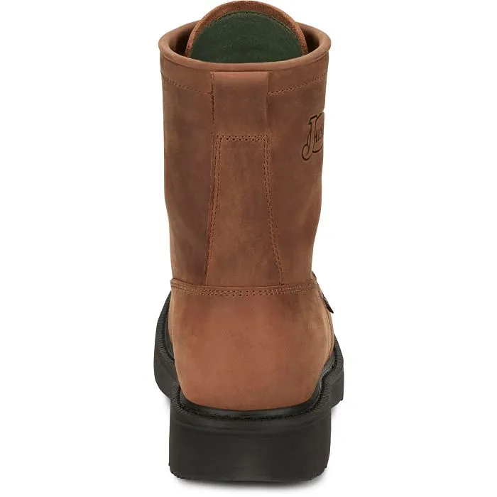 Livestock 8" Lace-Up Round Toe Work Boots by Justin