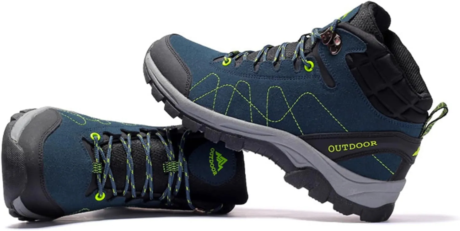 Men's Lace Up Hiking Shoes Waterproof Anti Slip Hiking Boots Outdoor Lightweight Trekking Sneakers Breathable Round Toe Outdoor Sports Shoes