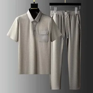 Men's Royal Blue Polo Shirt and Joggers Set