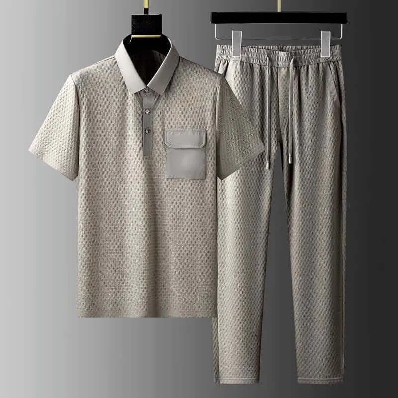 Men's Royal Blue Polo Shirt and Joggers Set