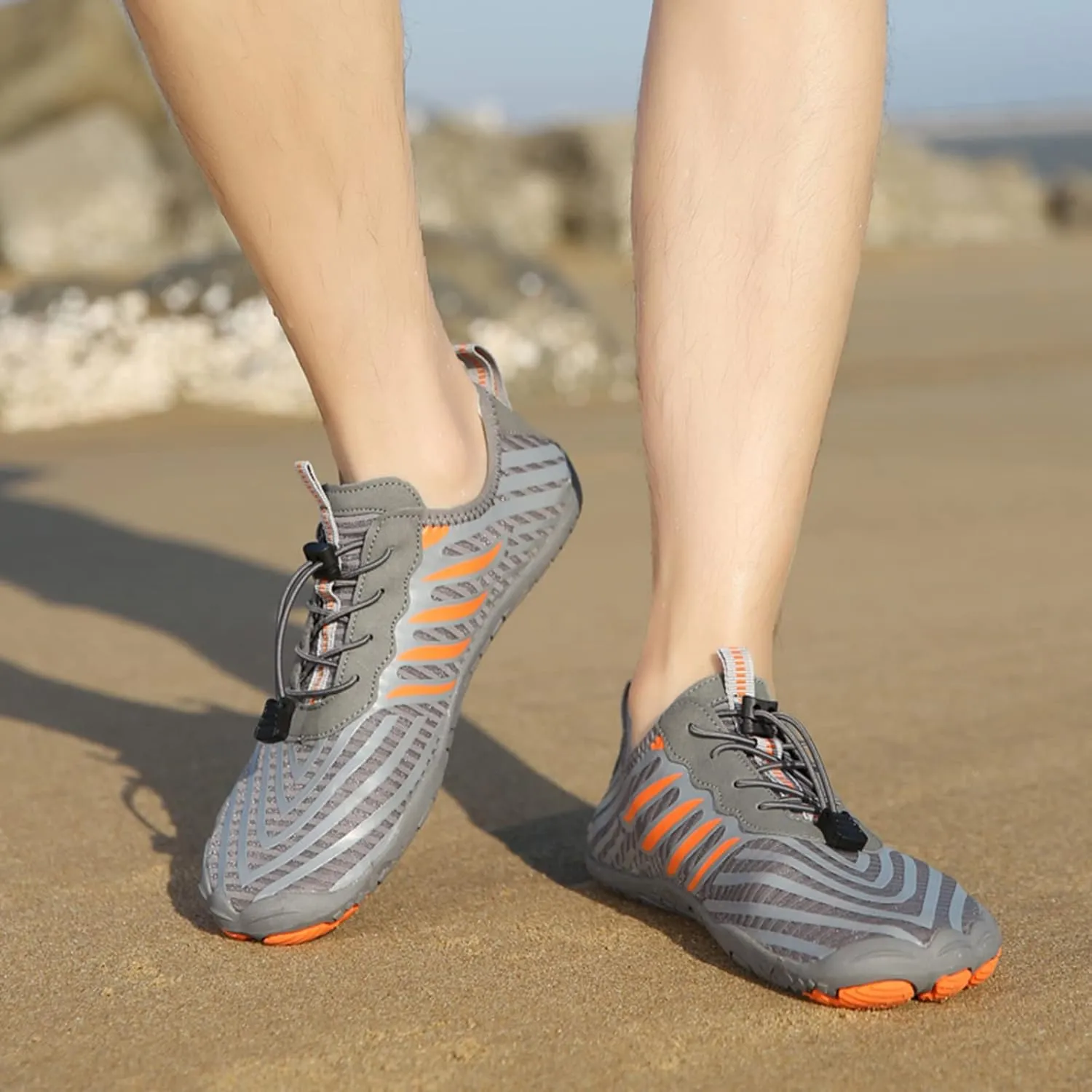 Mens Size 9 Wide Water Shoes Breathable Non Slip Athletic Water Shoes Hiking Men Water Shoes Wide Summer Quick Dry Sandals Slippers Aqua Socks for Swim Beach Pool Surf Yoga