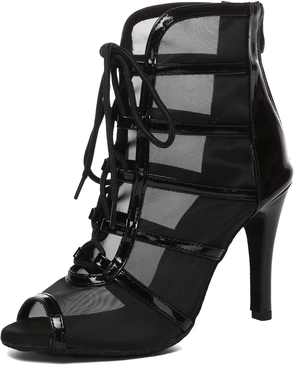 Minishion Sexy Dancing Shoes for Women Peep Toe Evening Prom Ankle Booties