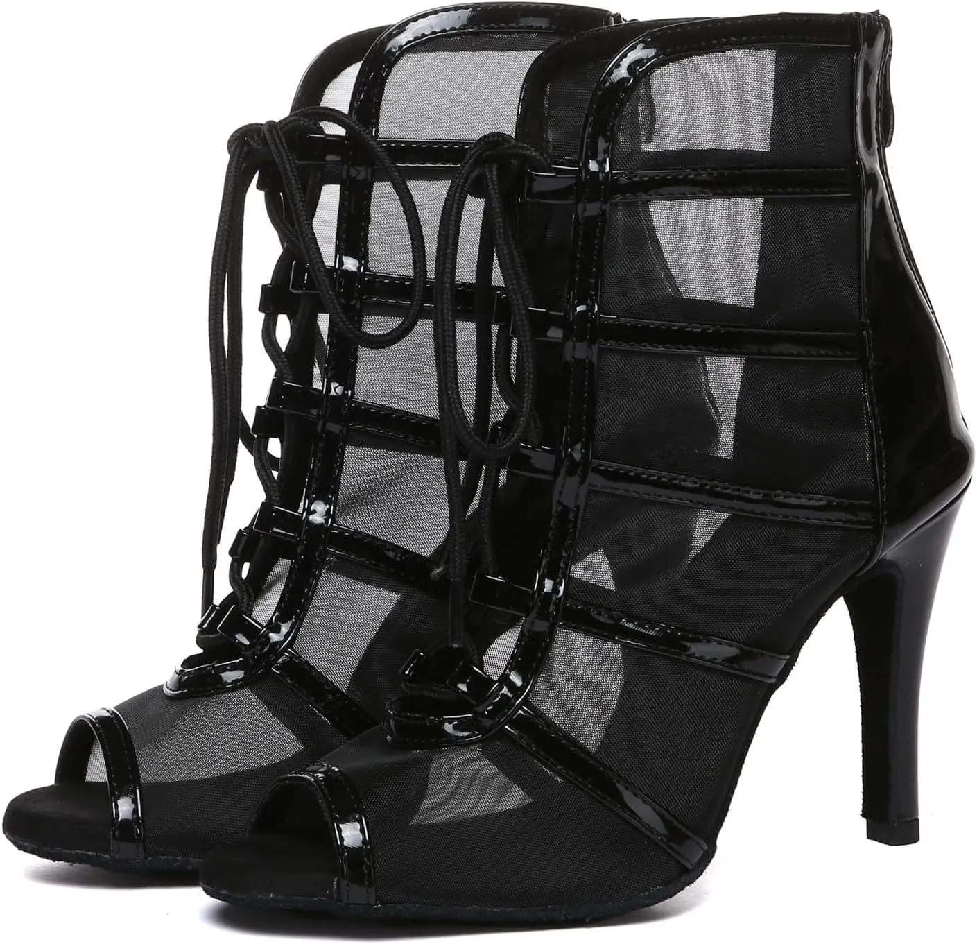 Minishion Sexy Dancing Shoes for Women Peep Toe Evening Prom Ankle Booties