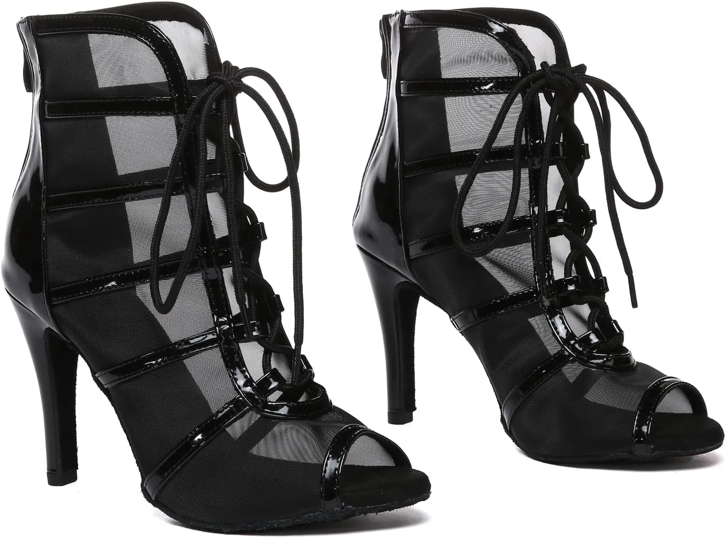 Minishion Sexy Dancing Shoes for Women Peep Toe Evening Prom Ankle Booties