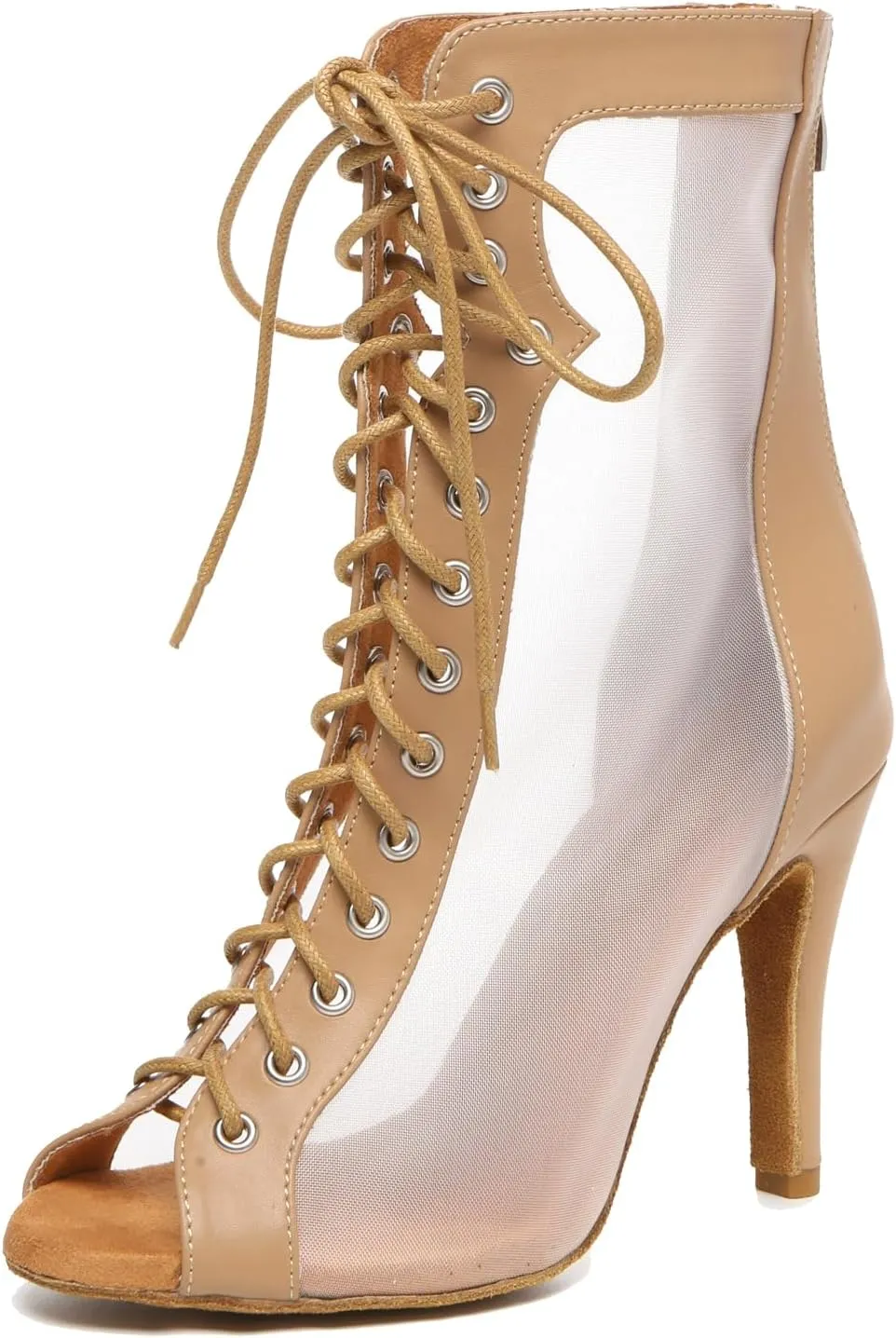 Minishion Sexy Dancing Shoes for Women Peep Toe Evening Prom Ankle Booties