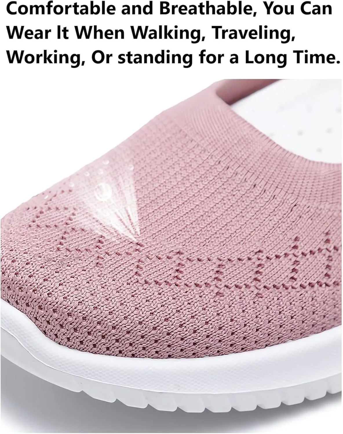 Mmoneyake Walk Shoes for Women Woven Orthopedic Breathable Soft Shoes Knit Low Wedge Dressy Ballet Shoes Arch Support Walking Shoes Slip On Diabetic Foam Shoes Sneakers