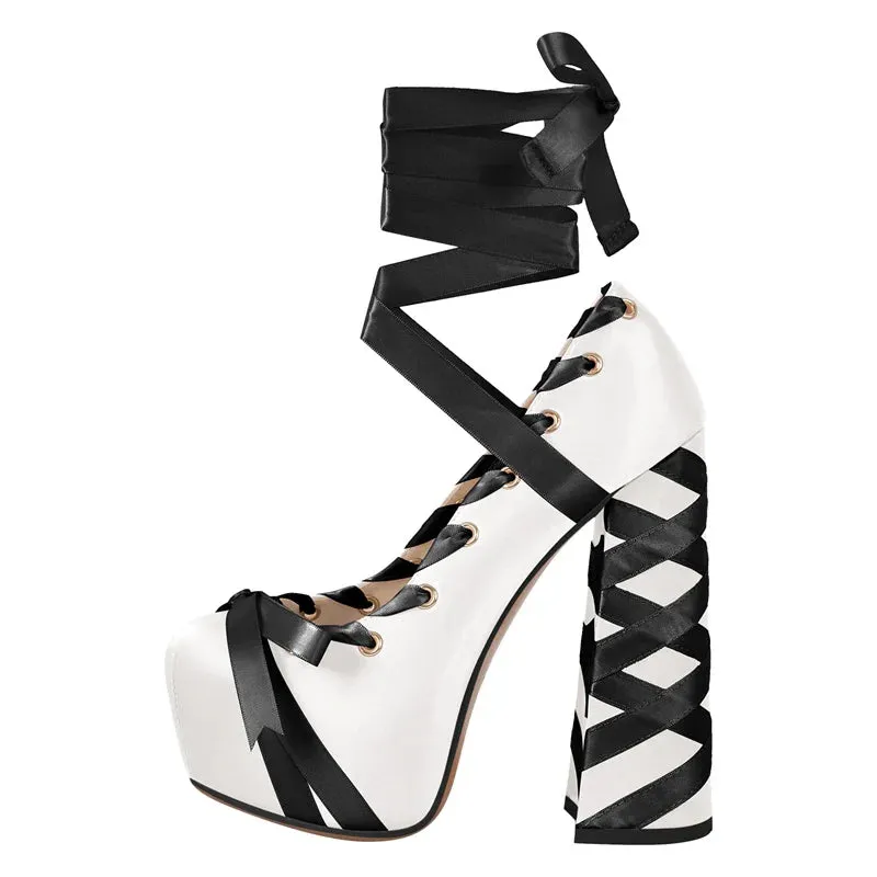 My Last Confession Chunky Heel Shoes