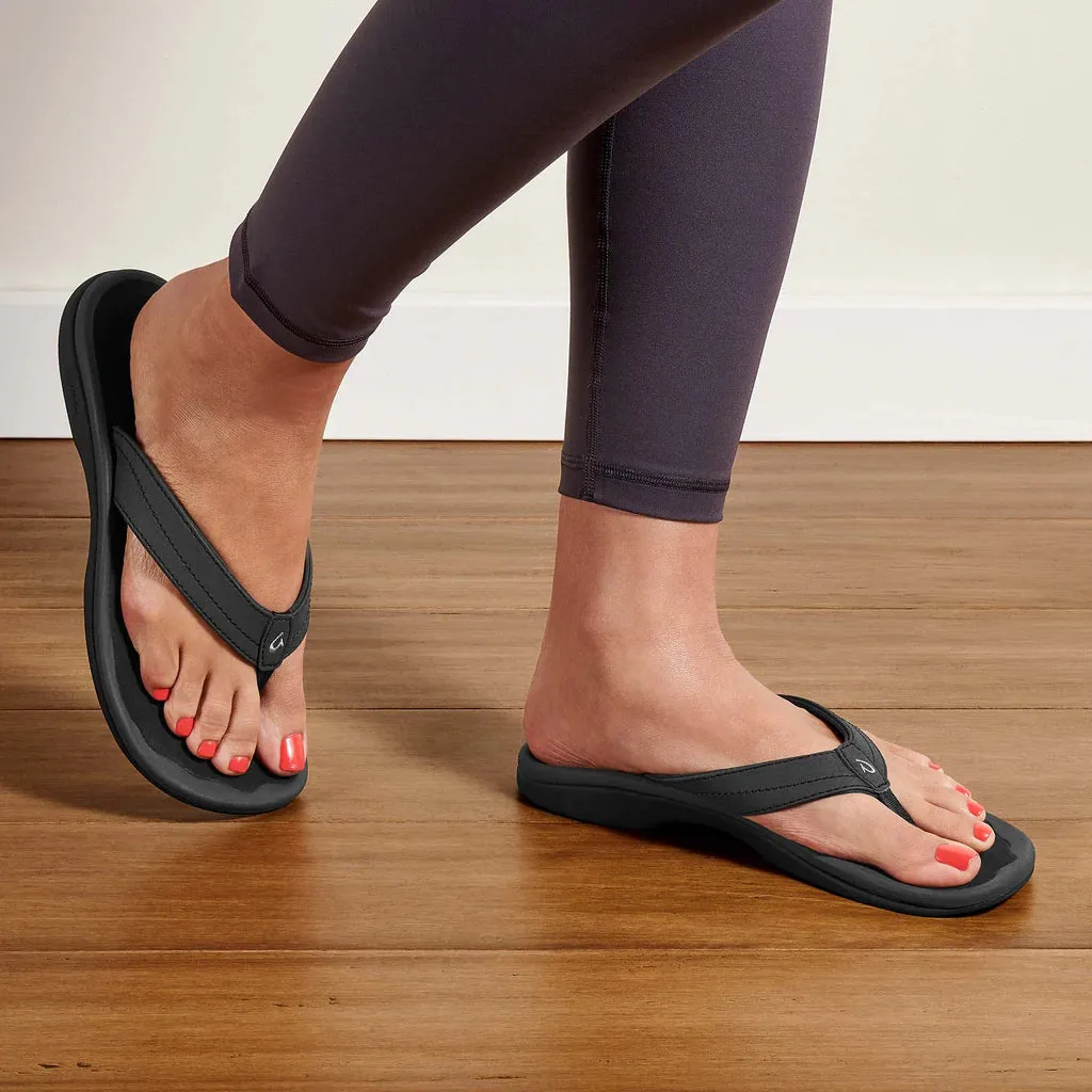 Olukai Ohana Womenˆ«¢s Dark Java Leather Beach Sandal