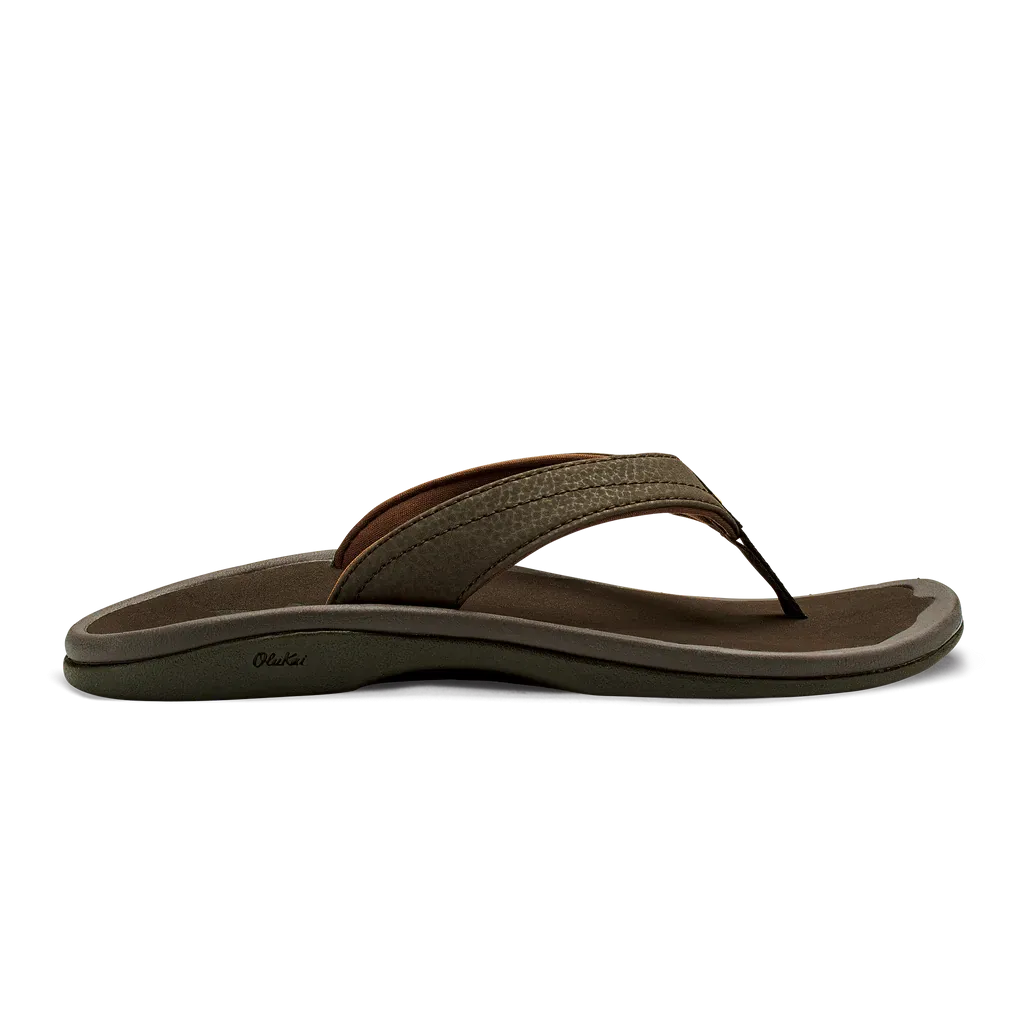 Olukai Ohana Womenˆ«¢s Dark Java Leather Beach Sandal