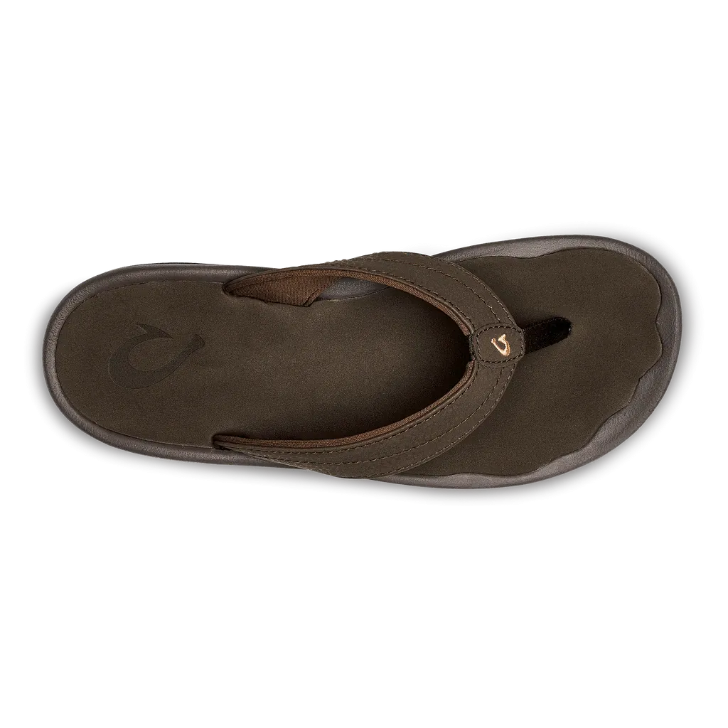 Olukai Ohana Womenˆ«¢s Dark Java Leather Beach Sandal