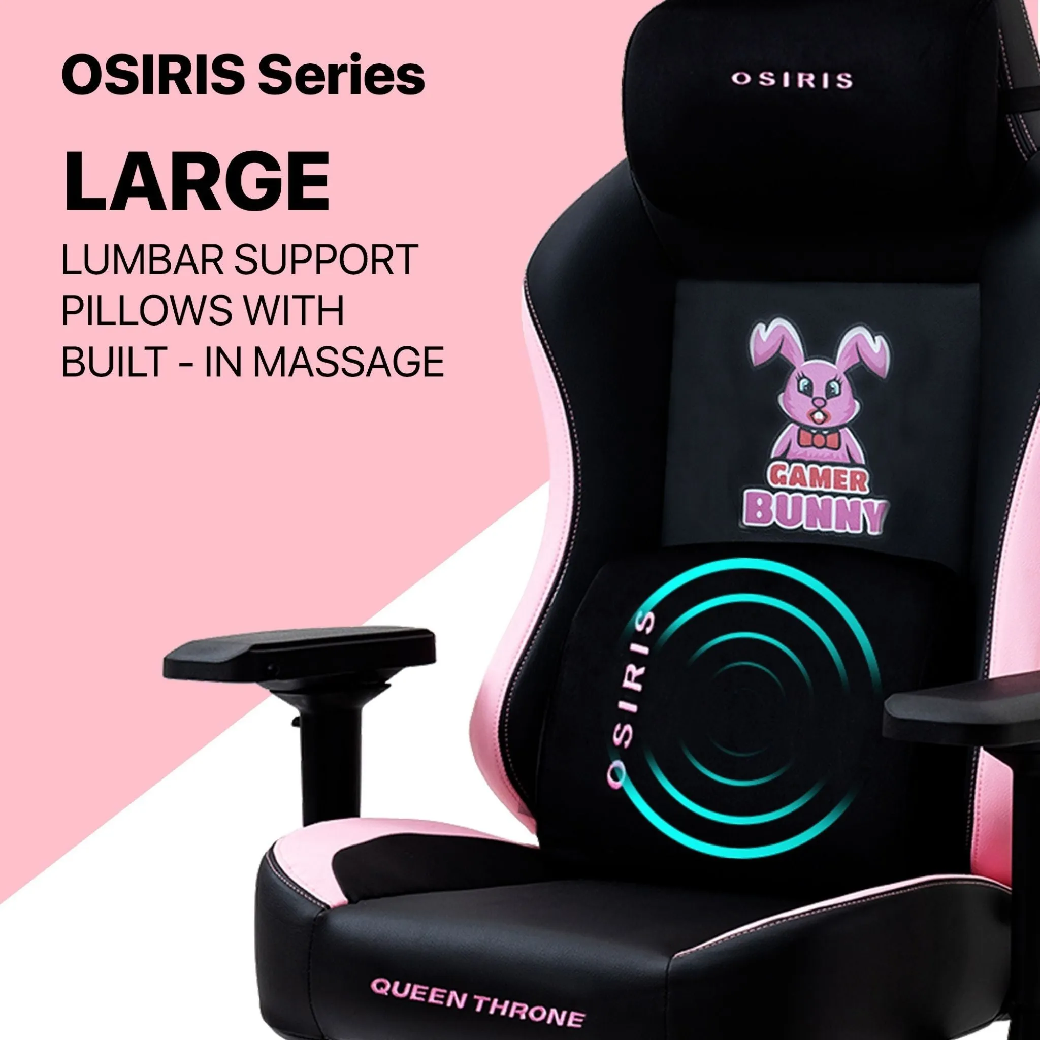 Osiris Series Gaming Chair With Massage Lumbar Pillow & 4D Armrest By HDCANADA - PINK