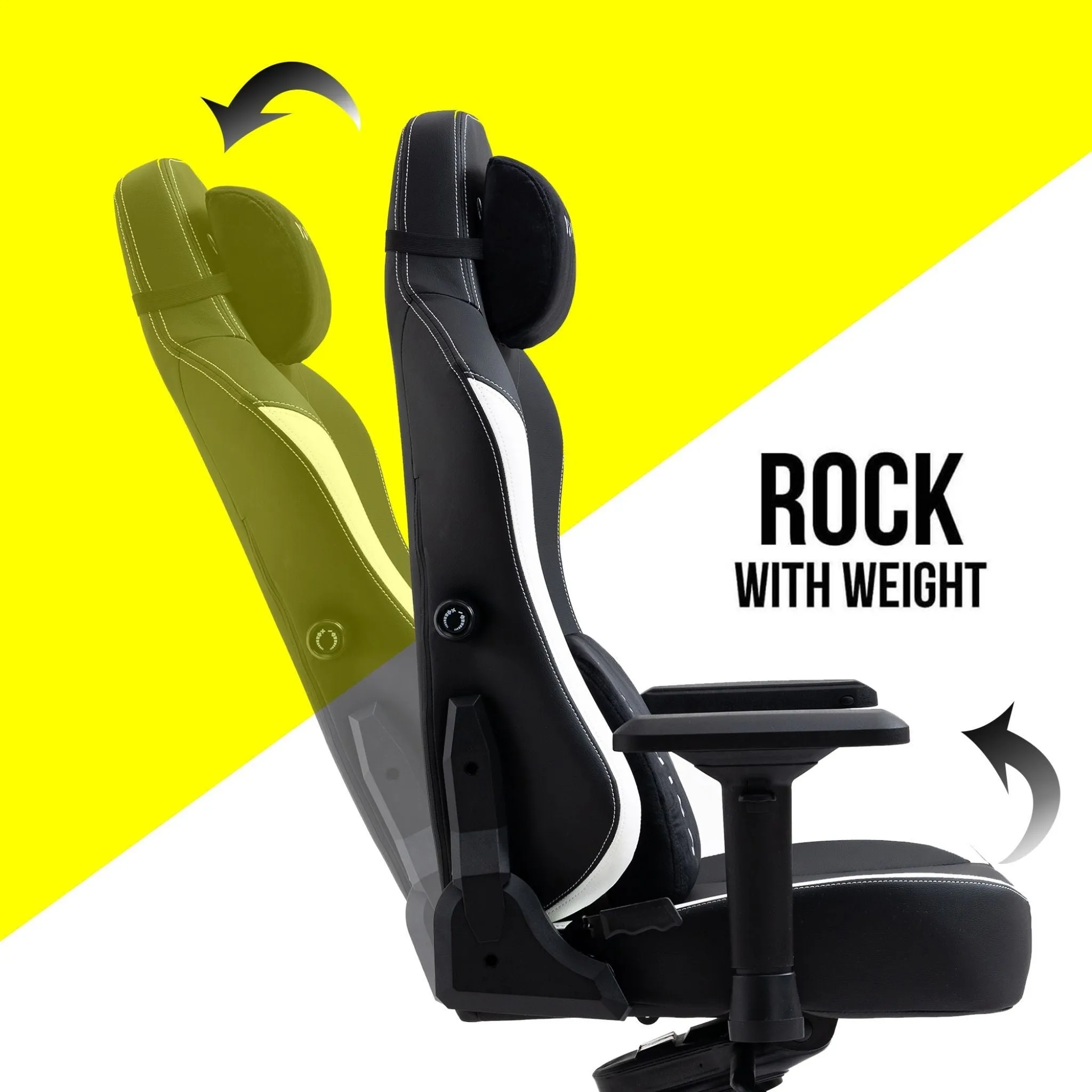 Osiris Series Gaming Chair With Massage Lumbar Pillow & 4D Armrest By HDCANADA - WHITE