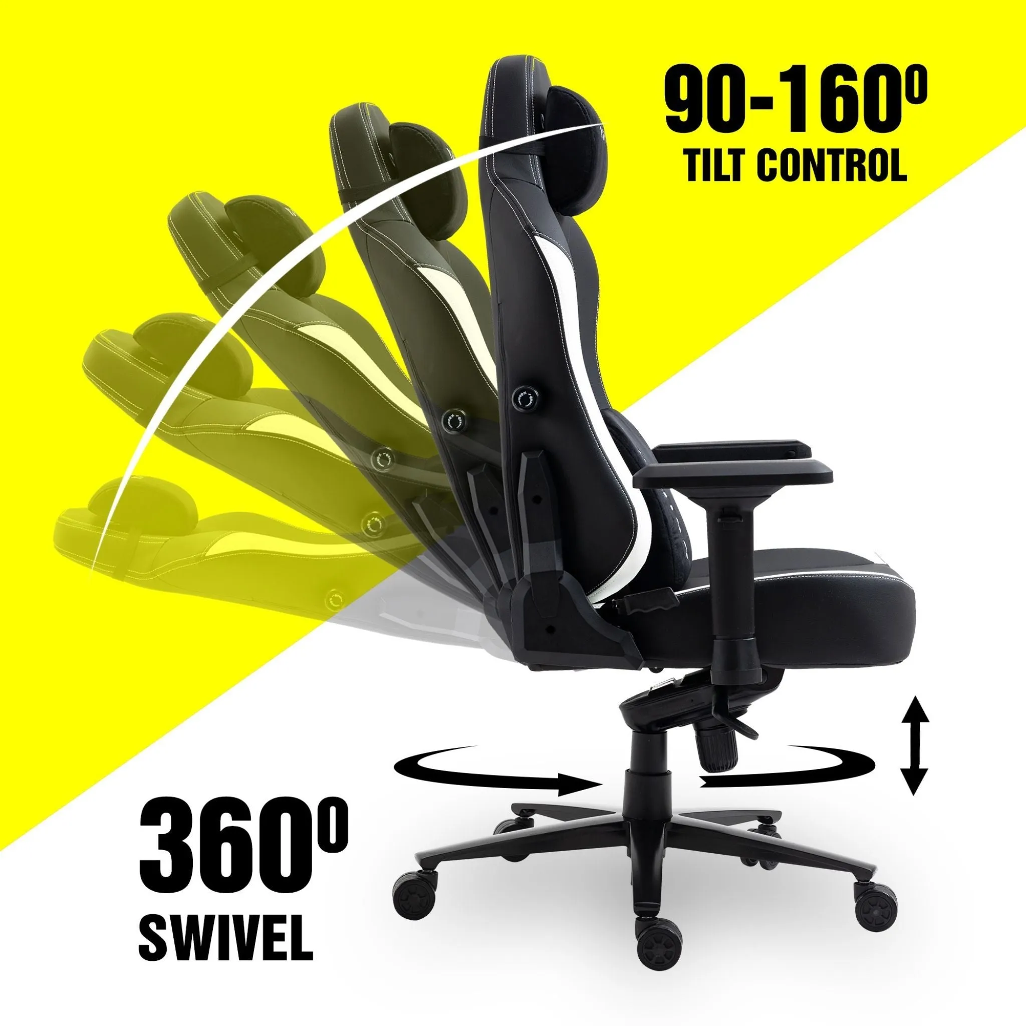 Osiris Series Gaming Chair With Massage Lumbar Pillow & 4D Armrest By HDCANADA - WHITE