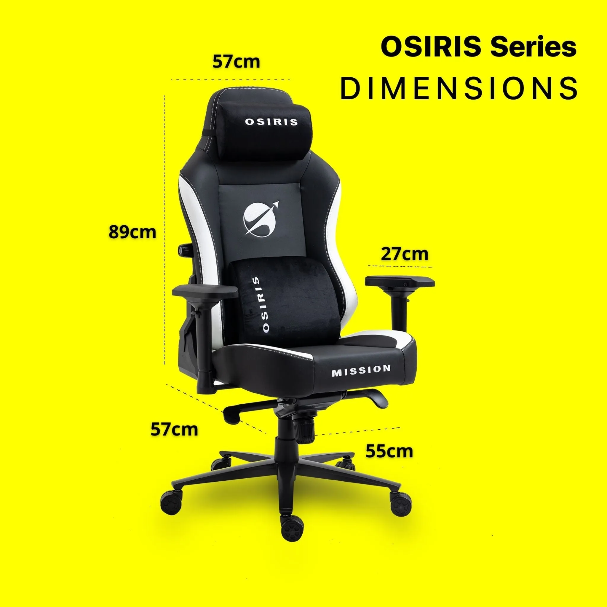 Osiris Series Gaming Chair With Massage Lumbar Pillow & 4D Armrest By HDCANADA - WHITE