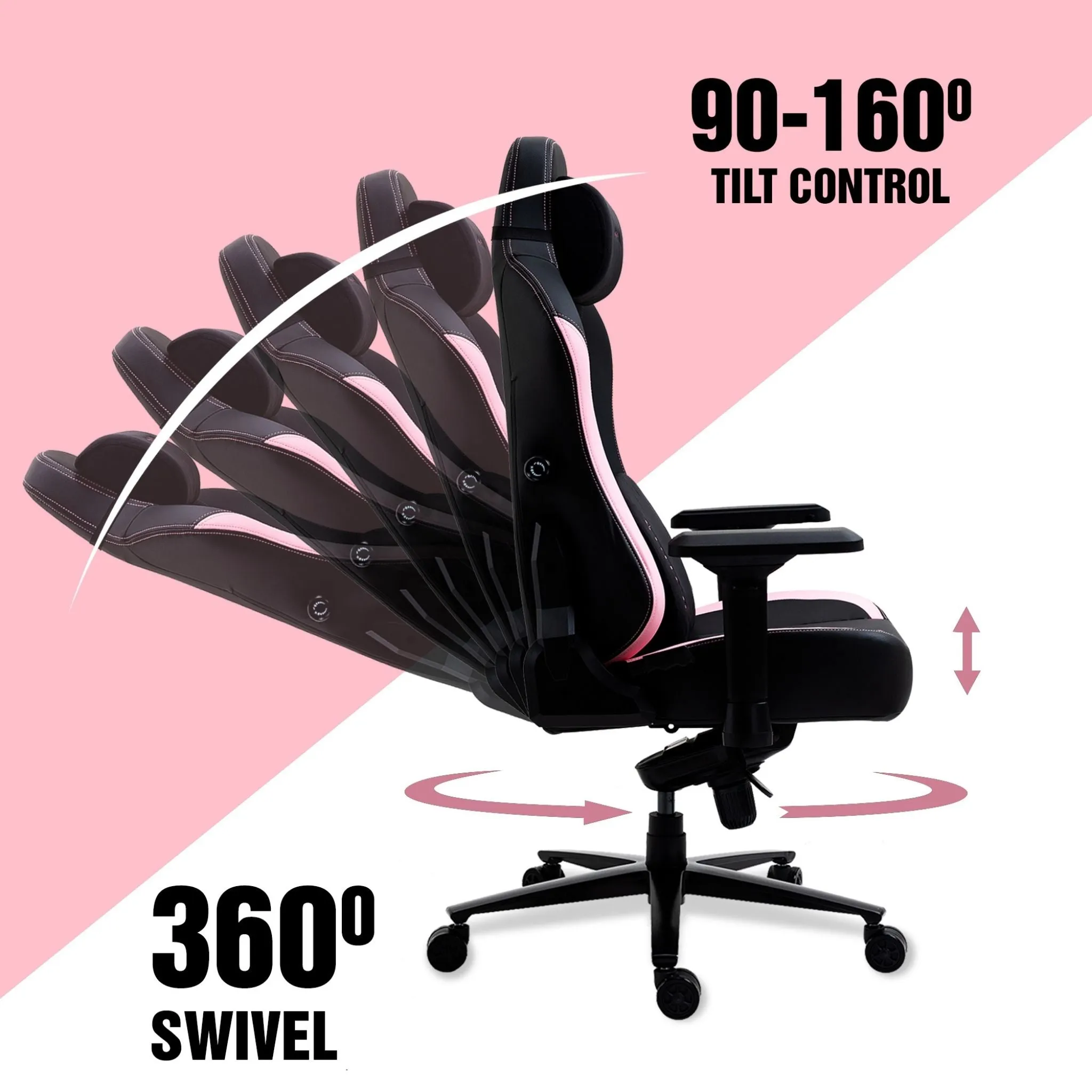Osiris Series Gaming Chair With Massage Lumbar Pillow & 4D Armrest By HDCANADA