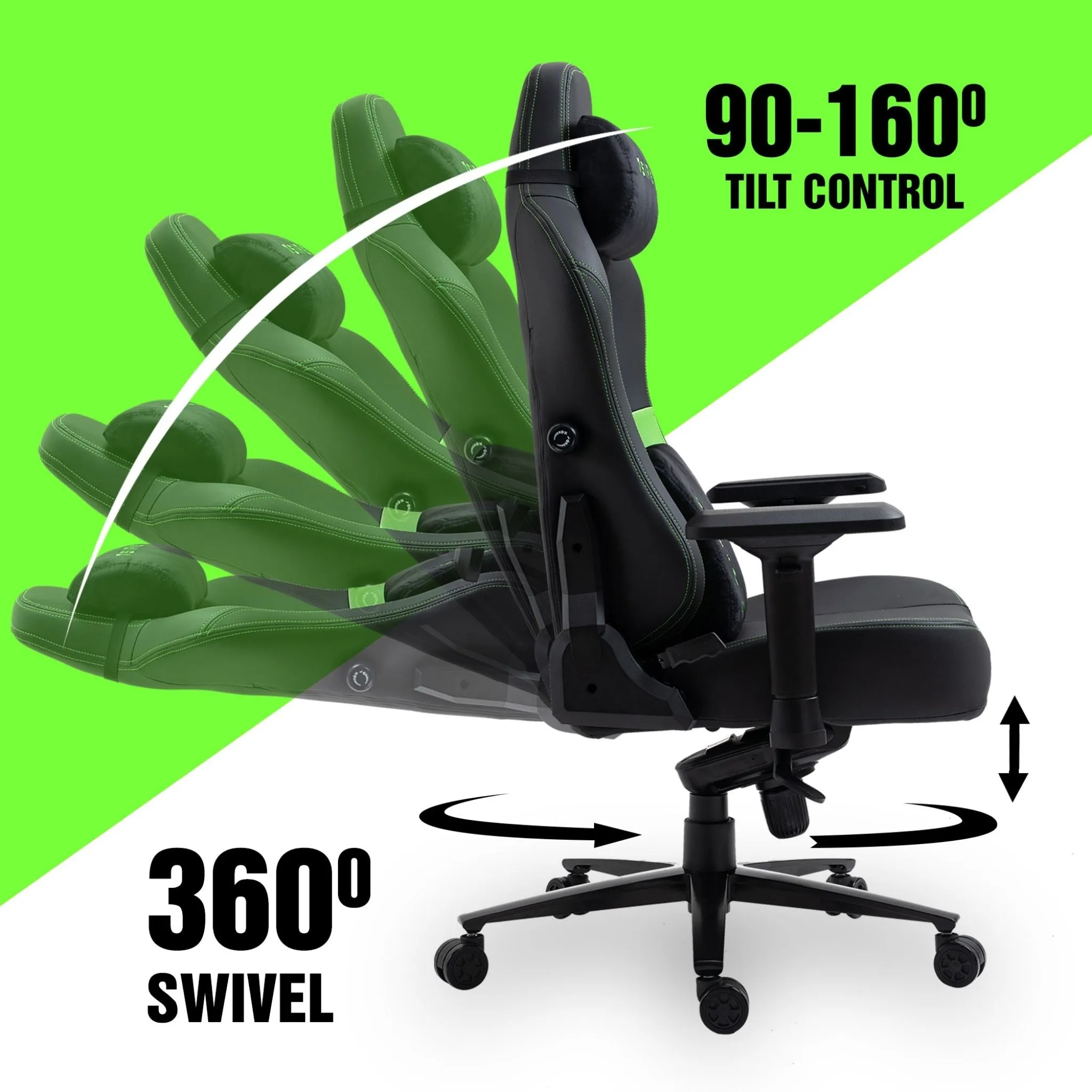 Osiris Series Gaming Chair With Massage Lumbar Pillow & 4D Armrest By HDCANADA