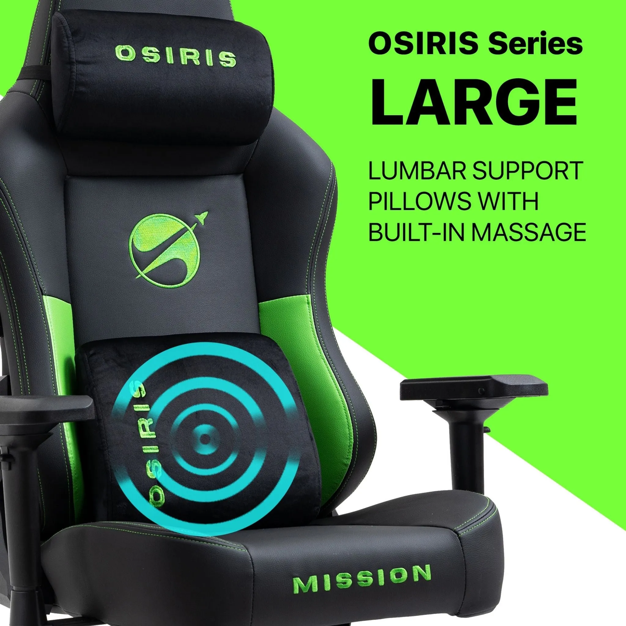 Osiris Series Gaming Chair With Massage Lumbar Pillow & 4D Armrest By HDCANADA