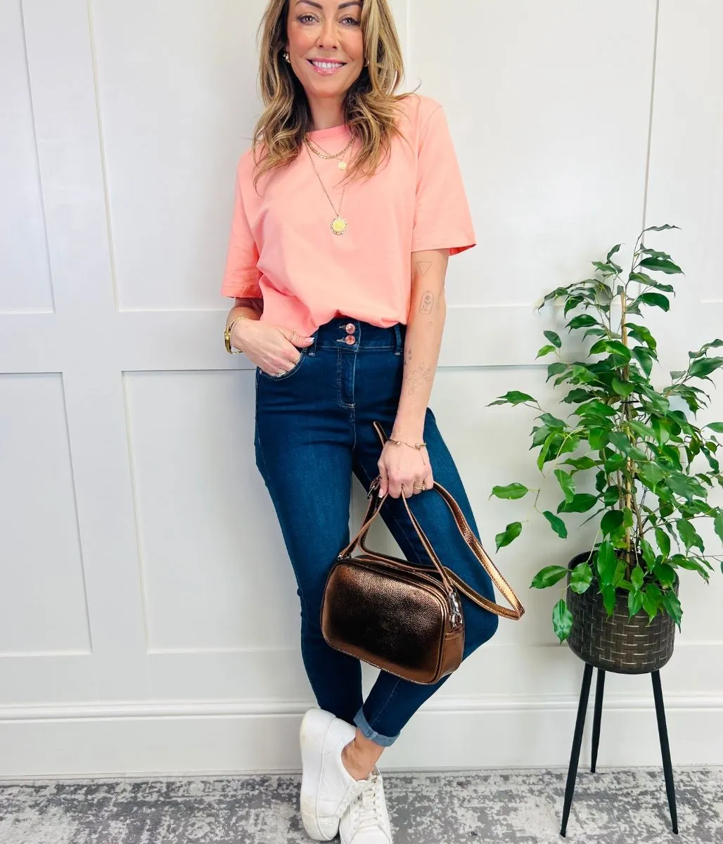 Peach Straight Cotton Tee