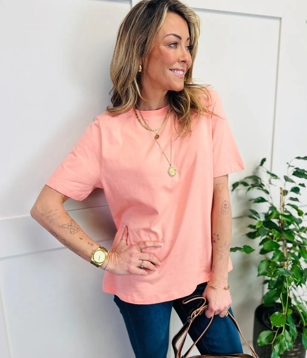 Peach Straight Cotton Tee
