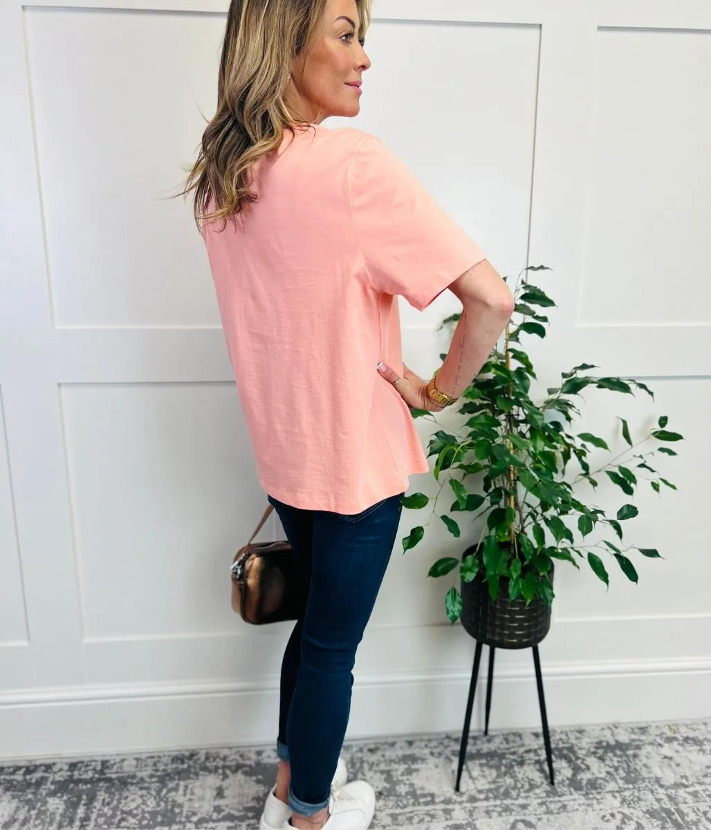 Peach Straight Cotton Tee