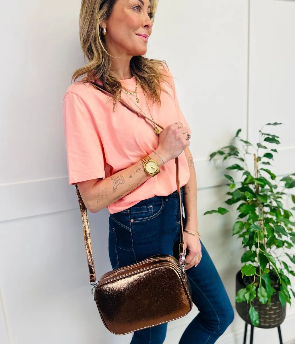 Peach Straight Cotton Tee