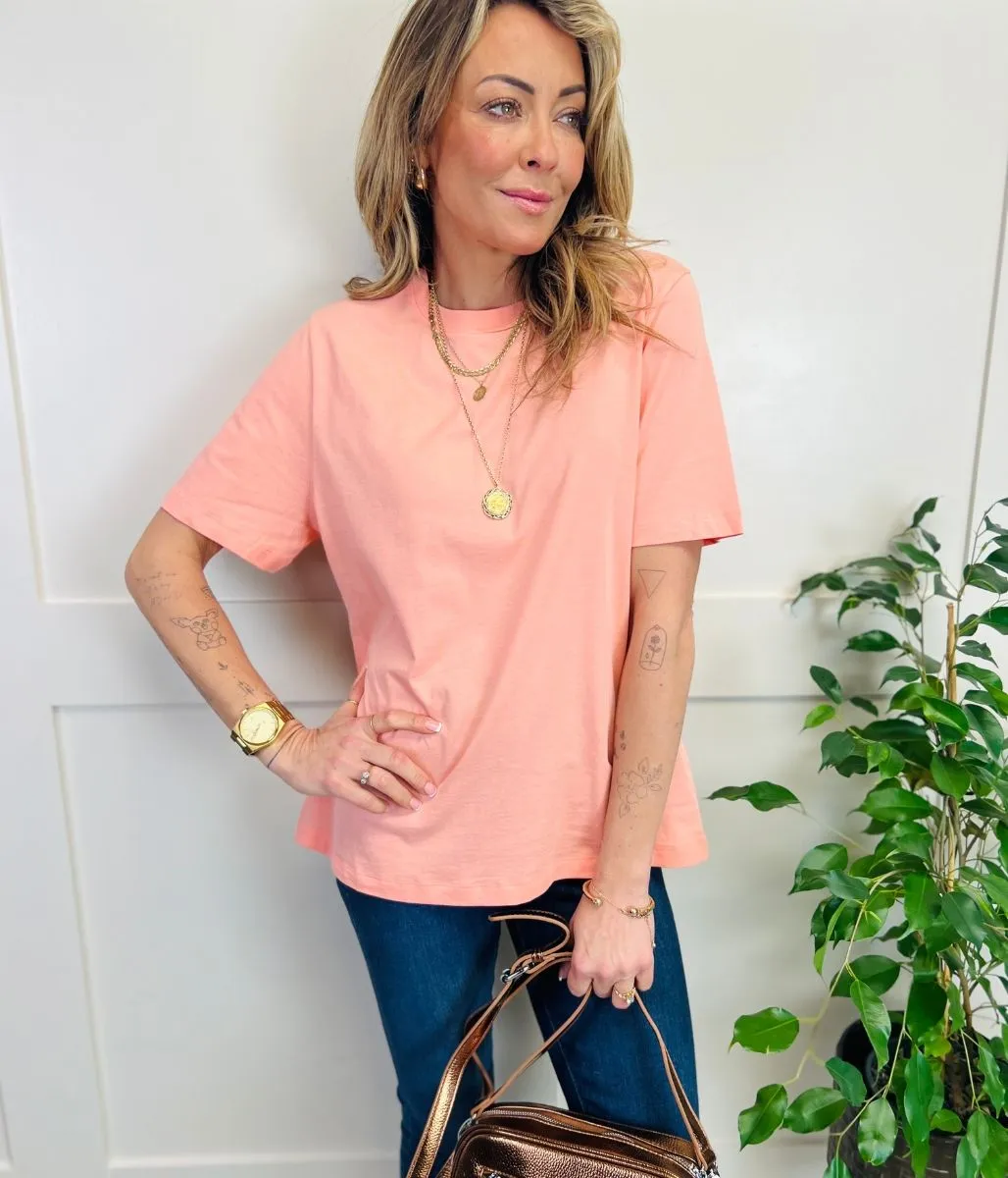 Peach Straight Cotton Tee