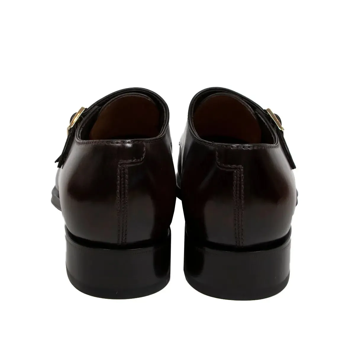 Polished Oxblood Leather Double Buckle Shoe
