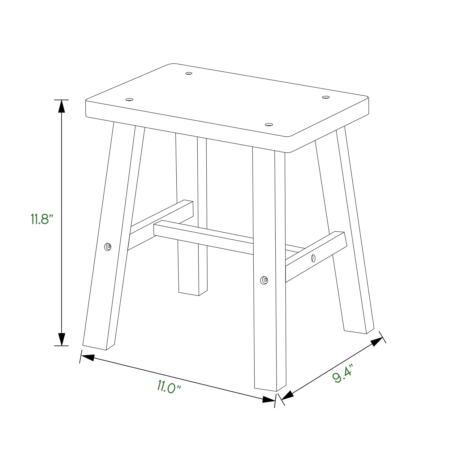 Simple Stool Foot Rest - Rectangle - Natural
