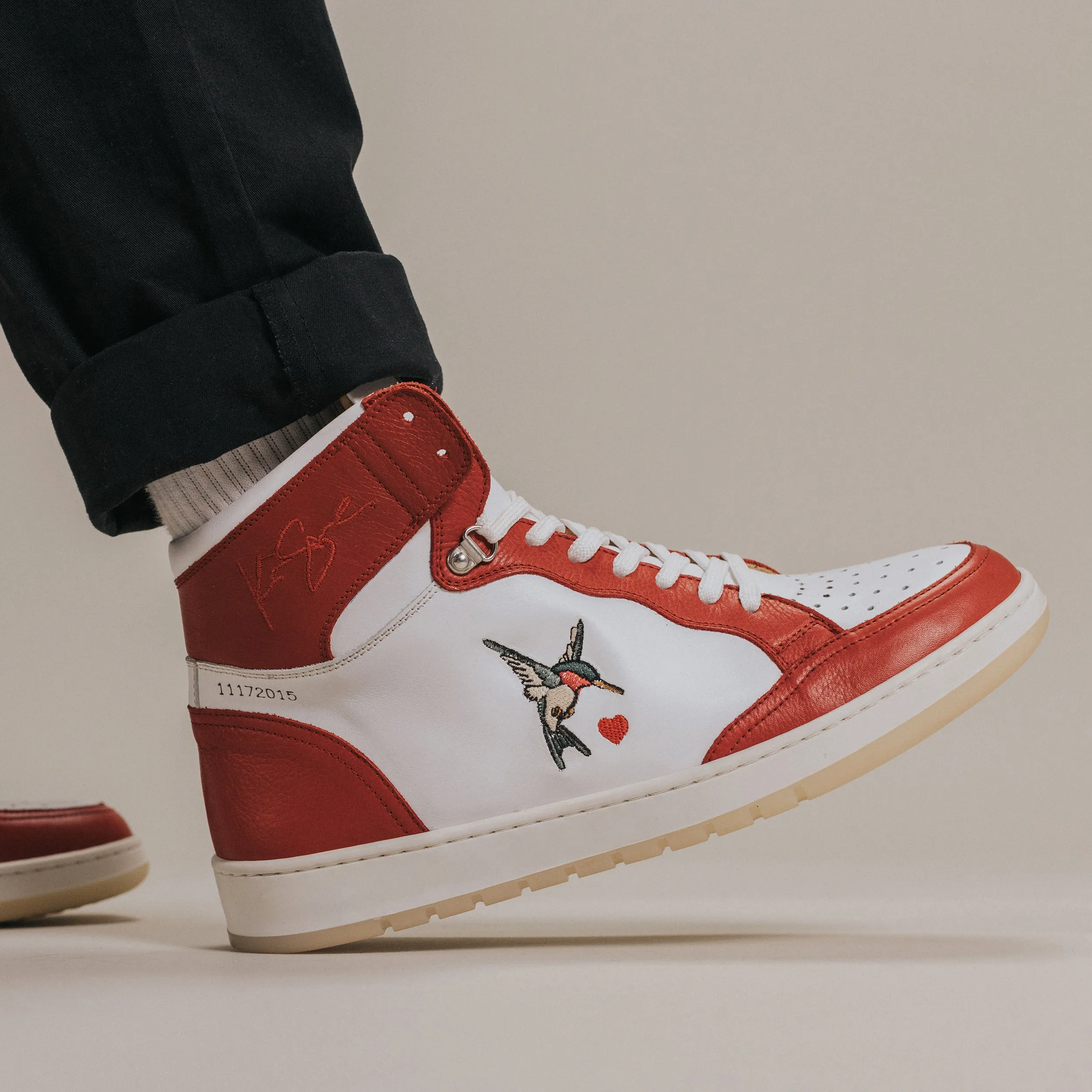 The Rapido High-top Sneaker in Red Hummingbird