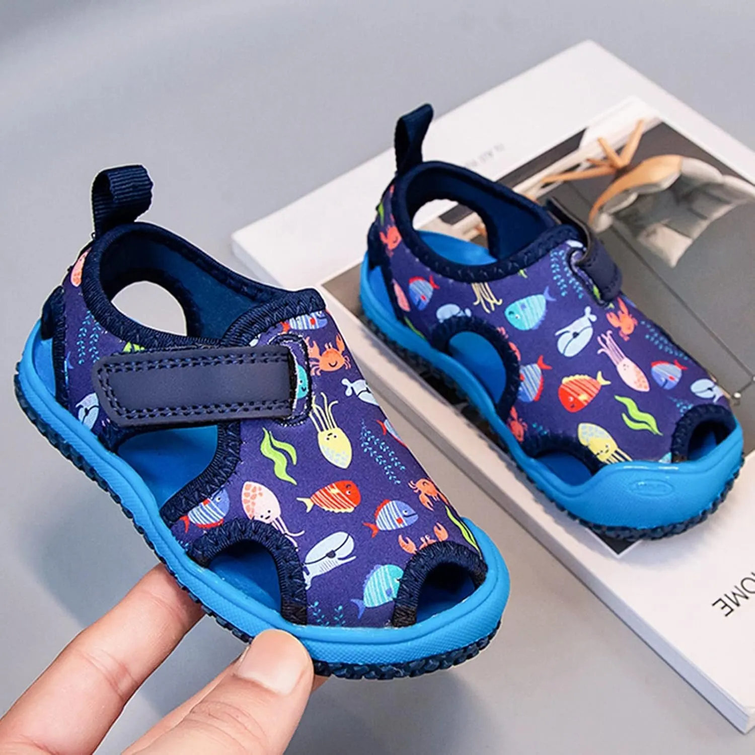 Toddler Water Shoes Quick-Dry Cute Beach Swim Pool Shoes Boys Girls Slip On Lightweight Girls Toddler Sandals