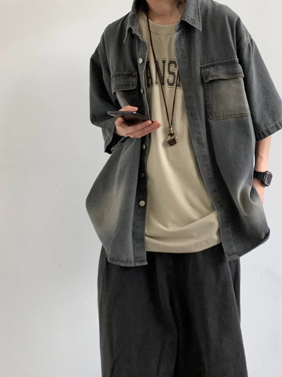 WLS Retro Washed Denim Shirt