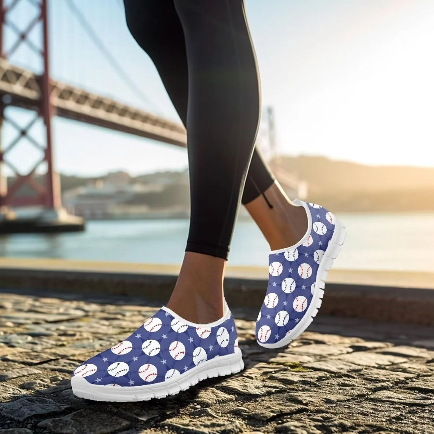 Womens Casual Sneakers Low Cut Non Slip Soft Breathable Lightweight Gym Exercise Walking Shoes