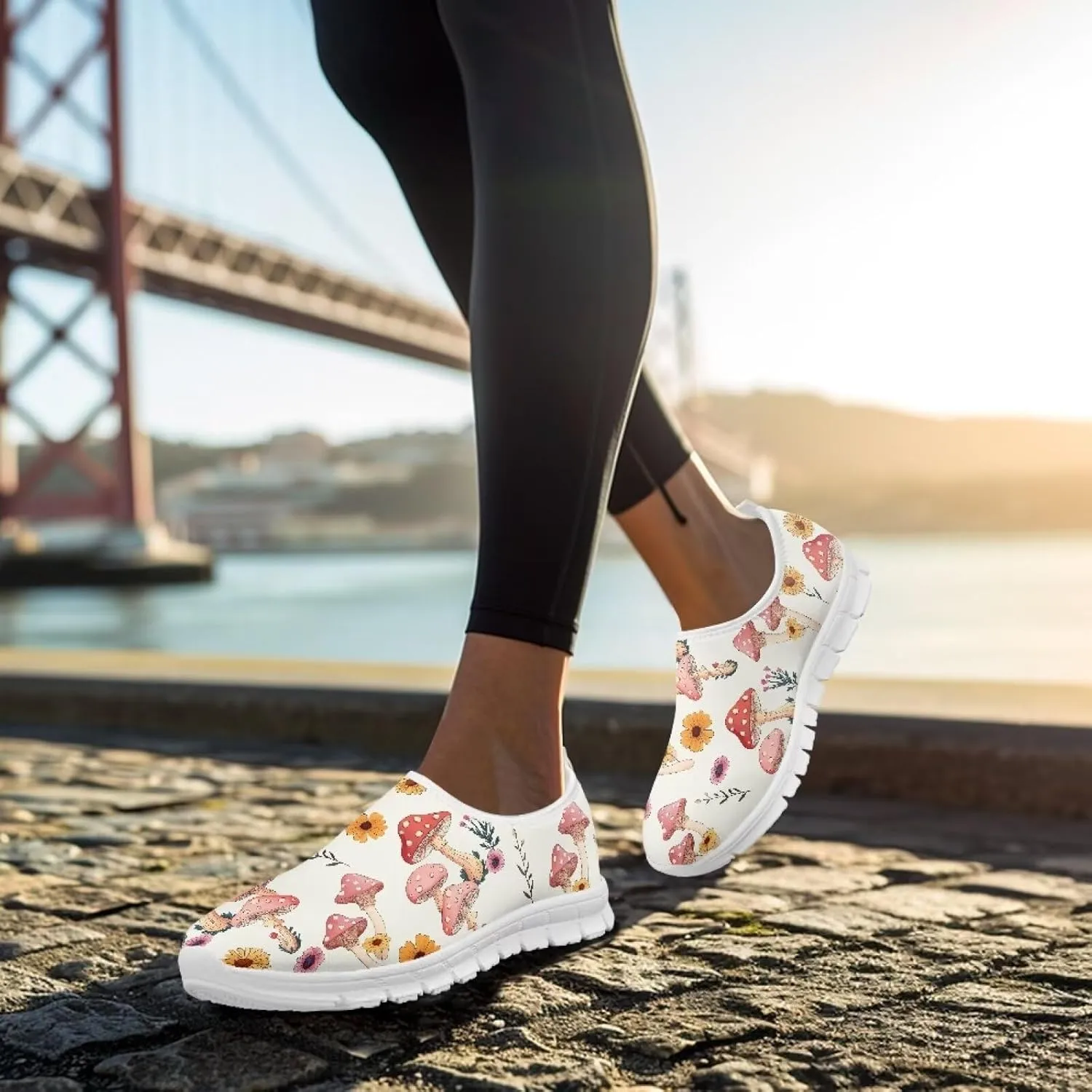 Womens Casual Sneakers Low Cut Non Slip Soft Breathable Lightweight Gym Exercise Walking Shoes
