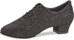 Women's Dance Shoes 189-234-155 - Glitter Black - Normal - 3.7 cm Cuban - Made in Germany, black, 12 Women