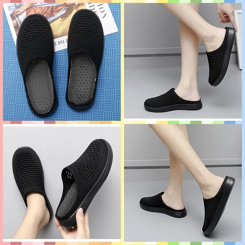 Women's Orthopedic Mesh Mules  Lightweight Slip-On Clogs with Arch Support, Breathable Backless Walking Shoes for Work, Travel & Everyday Comfort