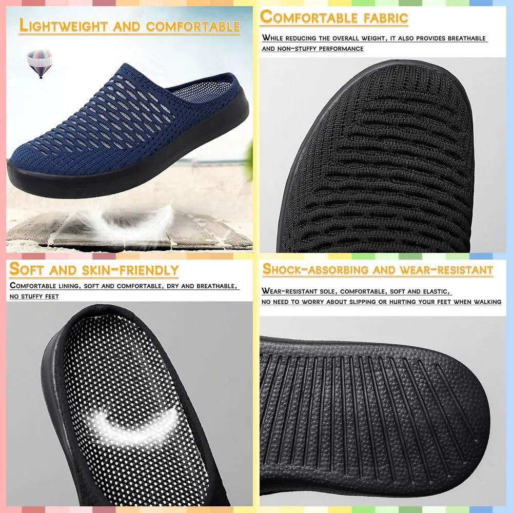 Women's Orthopedic Mesh Mules  Lightweight Slip-On Clogs with Arch Support, Breathable Backless Walking Shoes for Work, Travel & Everyday Comfort