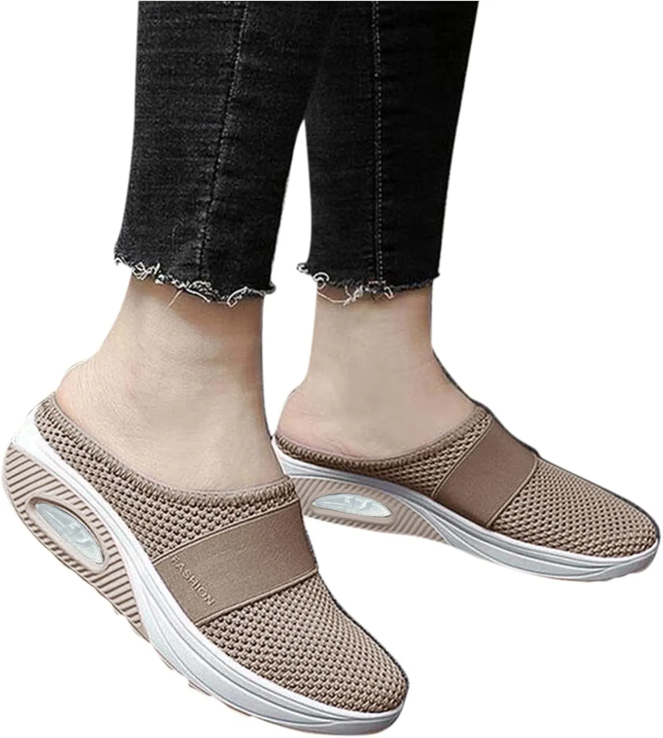 Women's Orthopedic Mules Sneakers Slip On Soft Cushion Nursing Shoes Arch Support Slippers Breathable Mesh Shoes