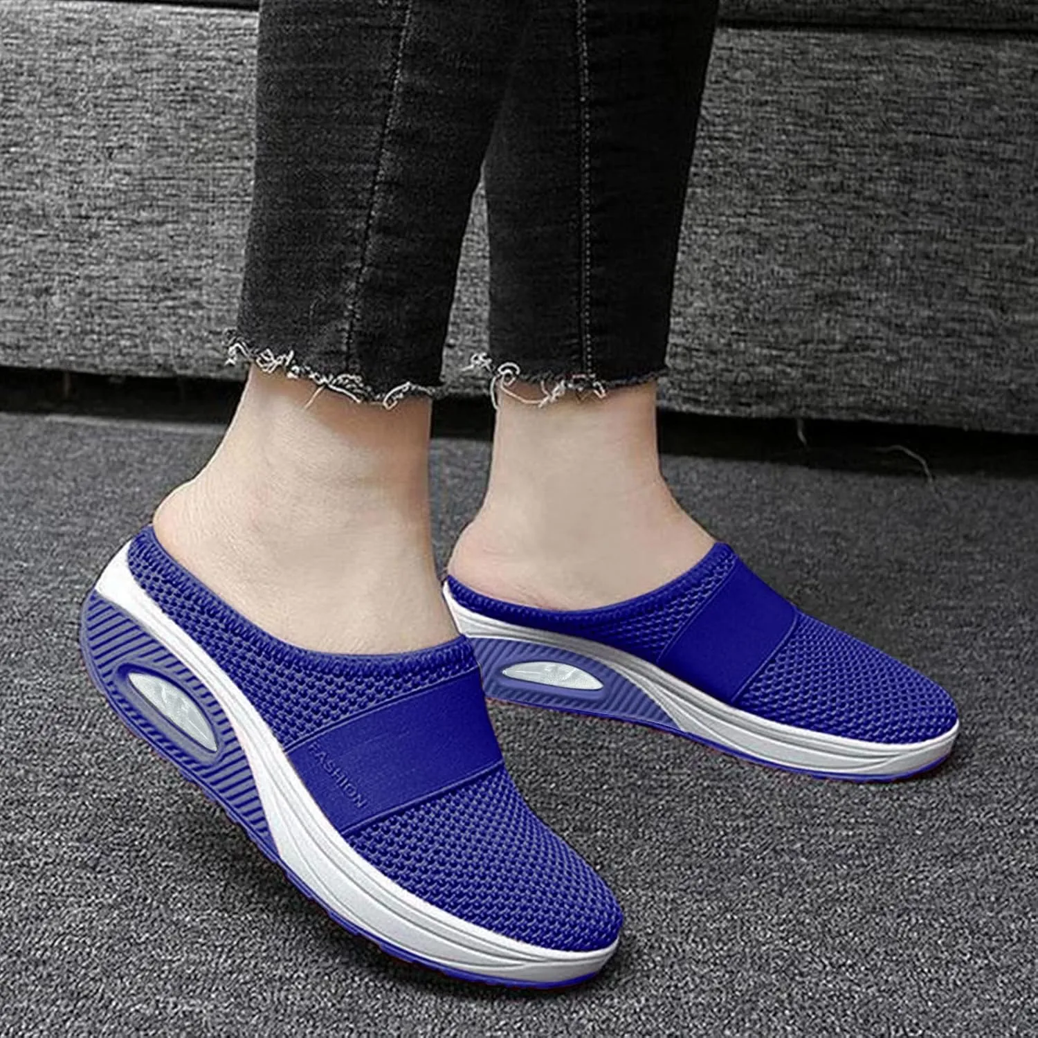 Women's Orthopedic Mules Sneakers Slip On Soft Cushion Nursing Shoes Arch Support Slippers Breathable Mesh Shoes