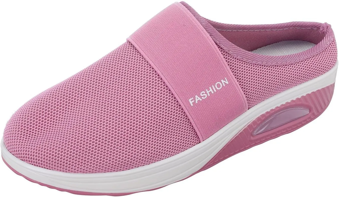 Women's Orthopedic Mules Sneakers Slip On Soft Cushion Nursing Shoes Arch Support Slippers Breathable Mesh Shoes