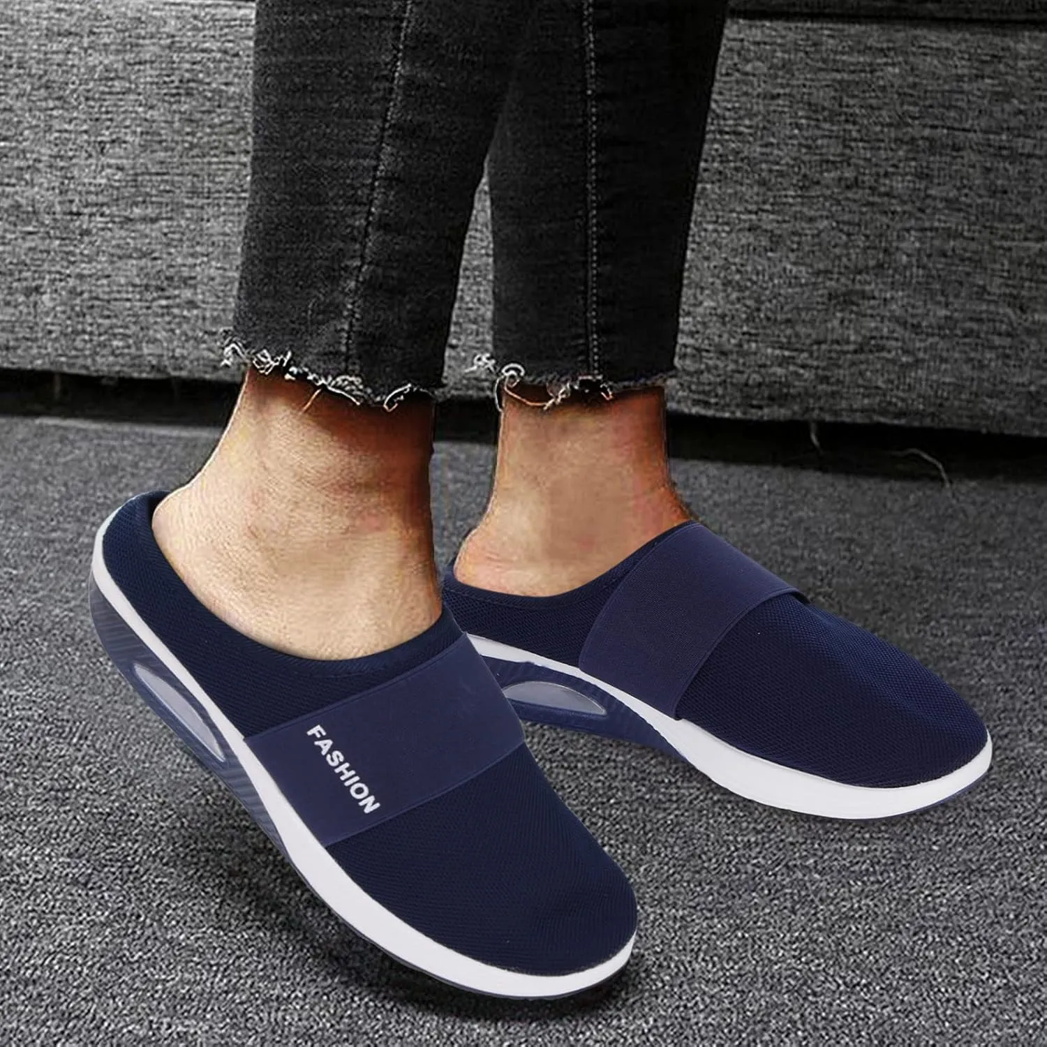 Women's Orthopedic Mules Sneakers Slip On Soft Cushion Nursing Shoes Arch Support Slippers Breathable Mesh Shoes